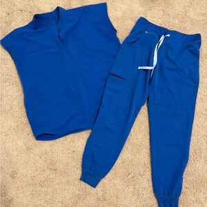 Figs Technical Collection XXS Scrub Top in Royal Blue